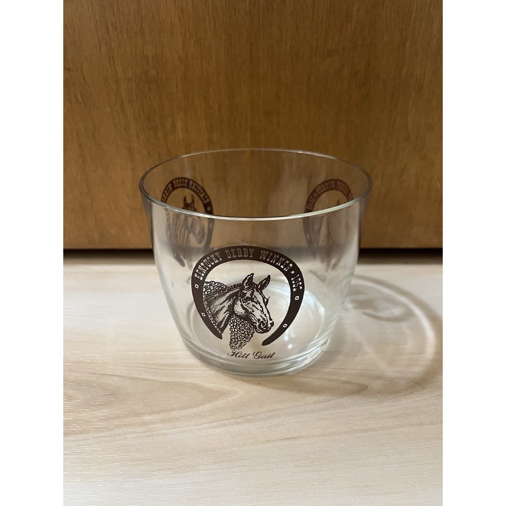Vtg Kentucky Derby Winners Whirlaway Citation Hill Gail Glass Bowl 4 ¾" x 5 ½"